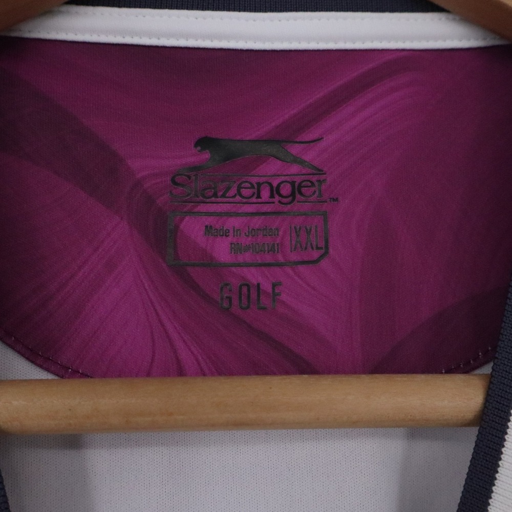 Slazenger Golf Top Womens XXL Quarter-Zip Purple Swirl Sleeveless Excellent - Picture 2 of 6